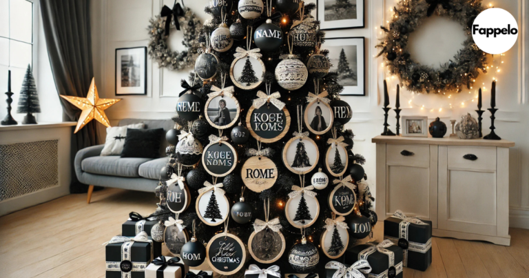 black and white christmas tree ideas